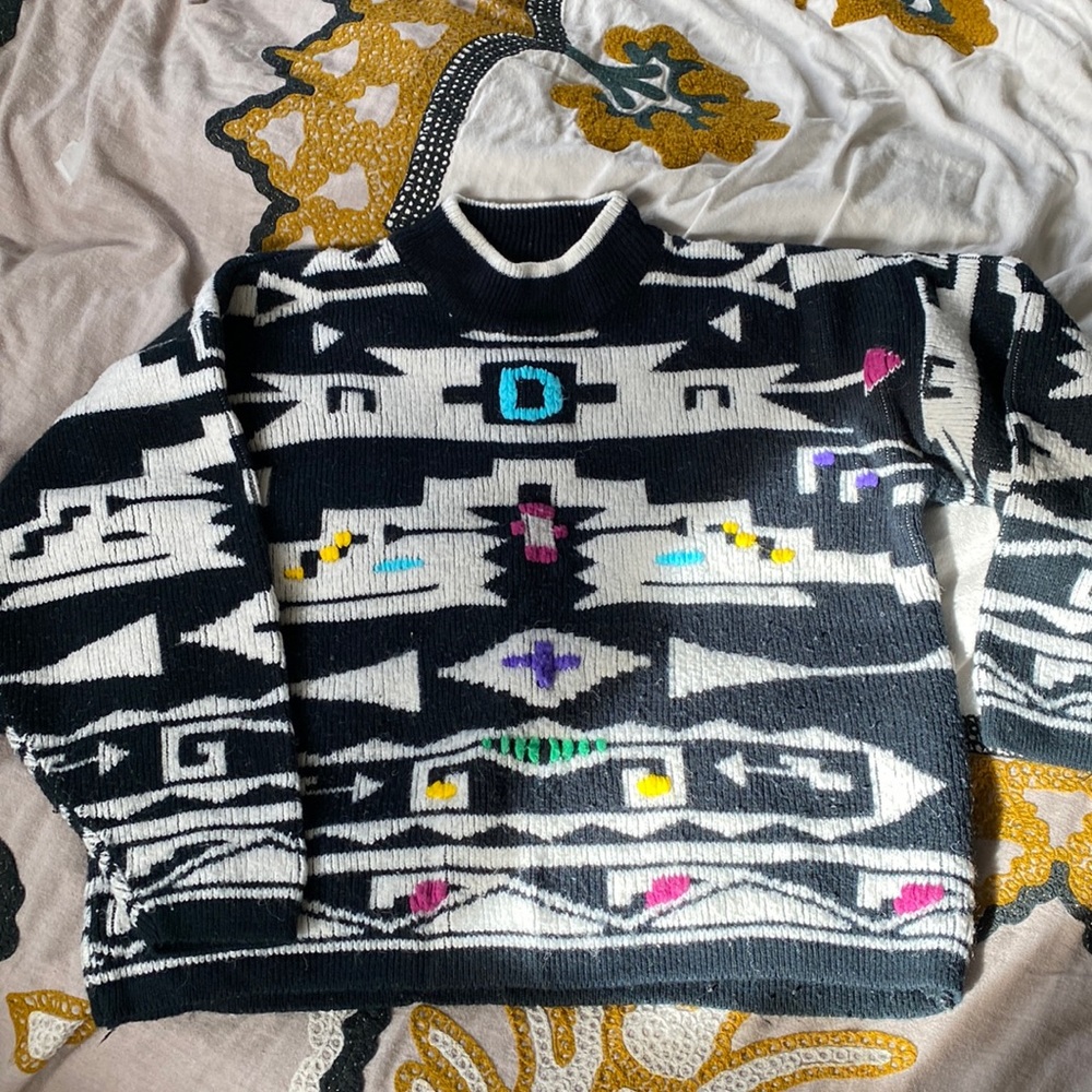 Vintage chunky tribal sweater
